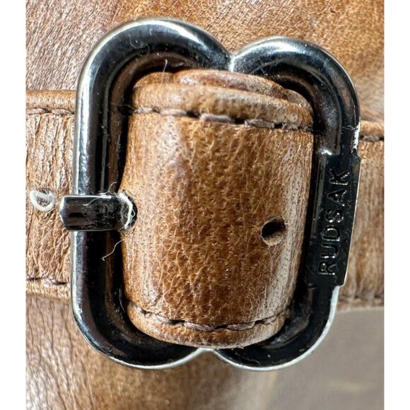 Rudsak Womens Leather Boots Wedge Ankle Strap Buckle Fold Over Brown Size 6.5 - Picture 14 of 14